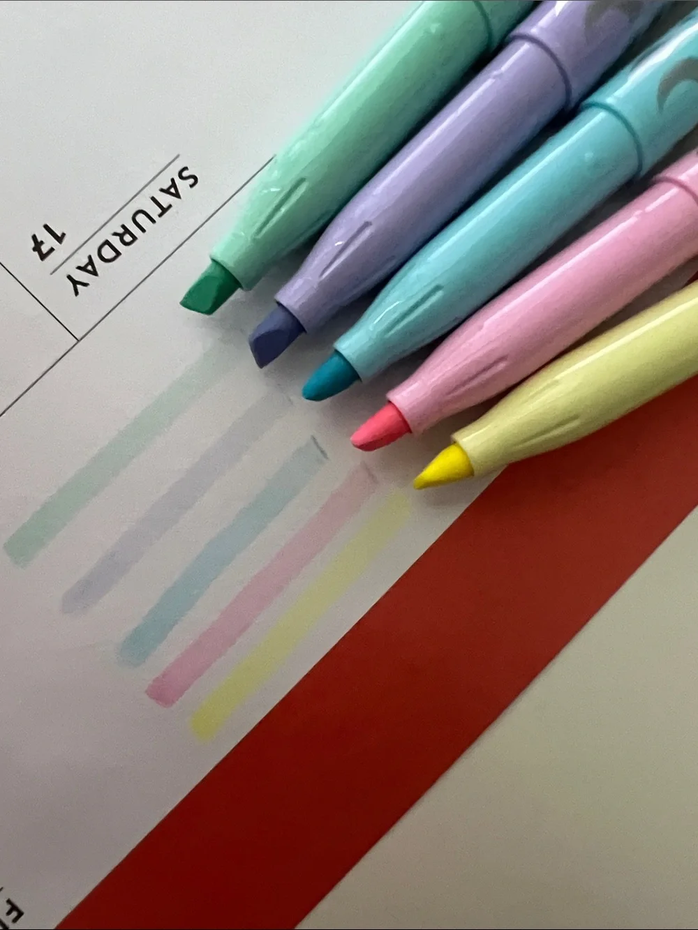 Pastel Dual-Tip Highlighter Set - Mint, Lavender, Aqua, Pink, Lemon